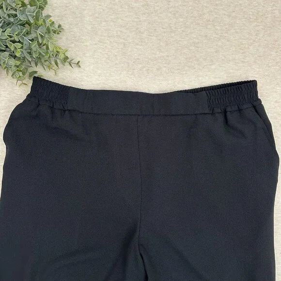 Anthropologie Women's Black Polyester Elastic Waist Ankle Pants Size S - Picture 5 of 12